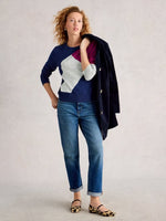Katie Abstract Jumper - Navy Multi