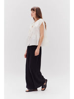 Overfit Tied Top - White