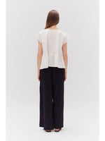Overfit Tied Top - White