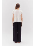 Overfit Tied Top - White