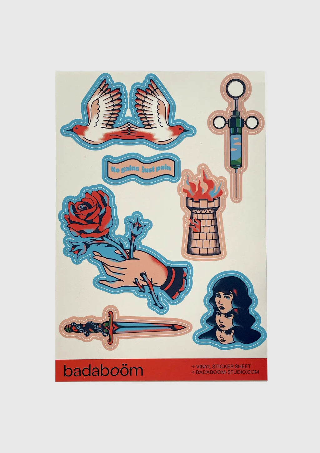 No Gains, Just Pain Sticker Sheet
