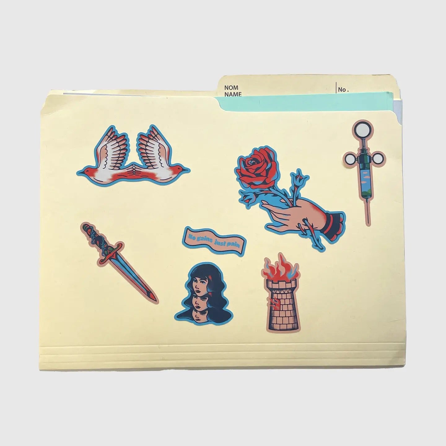 No Gains, Just Pain Sticker Sheet