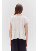 Overfit Tied Top - White
