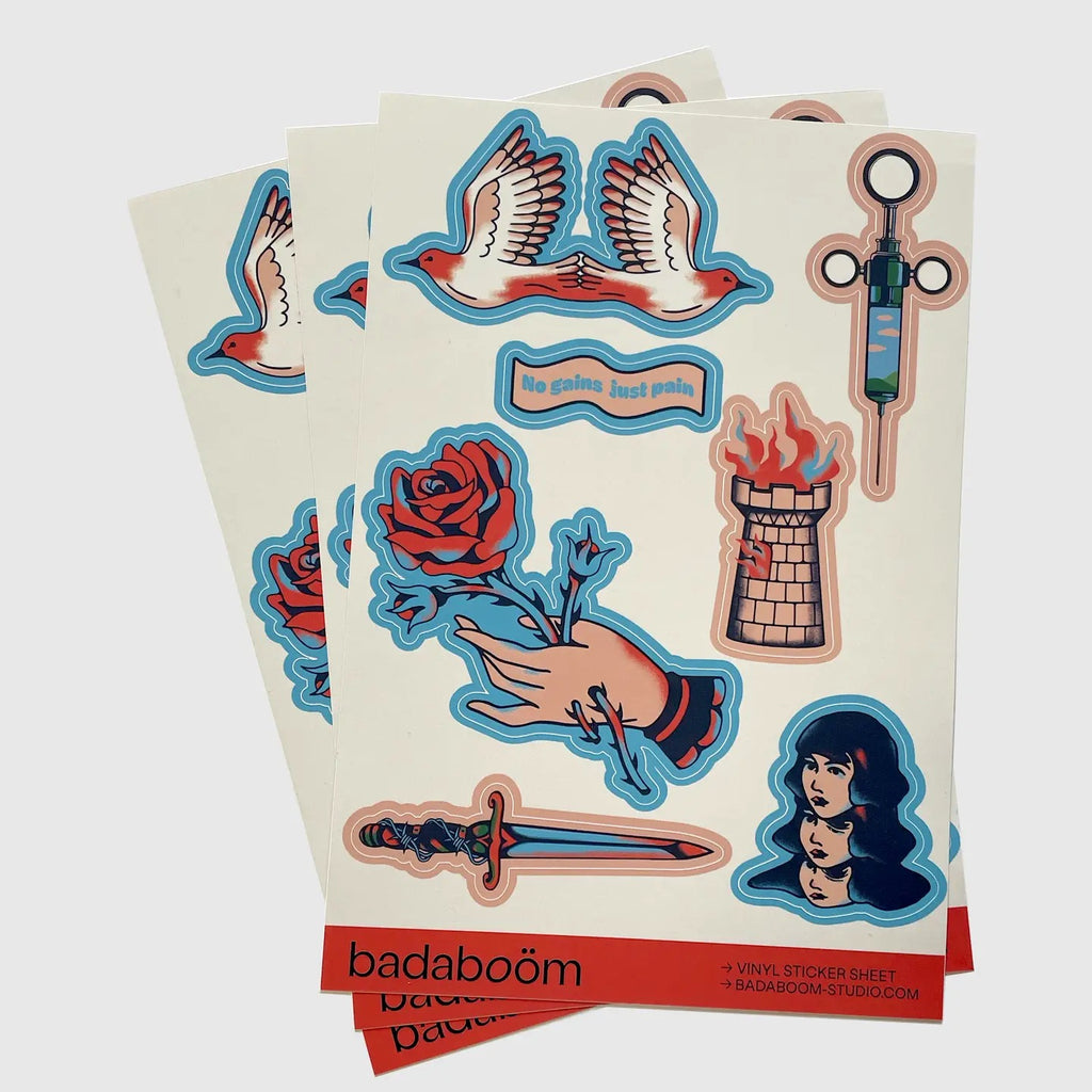 No Gains, Just Pain Sticker Sheet