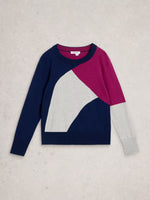 Katie Abstract Jumper - Navy Multi