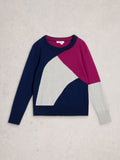 Katie Abstract Jumper - Navy Multi
