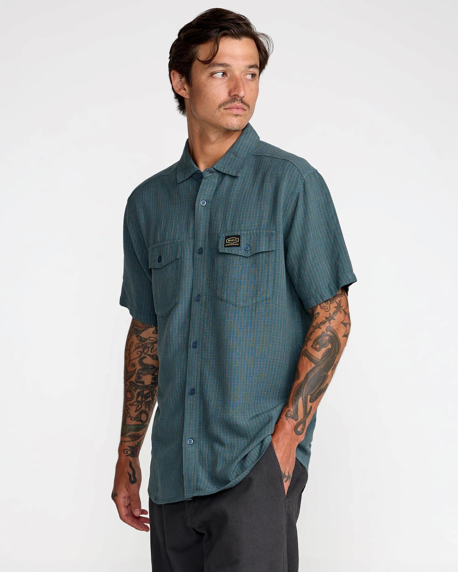Dayshift Plaid Short Sleeve - Duck Blue