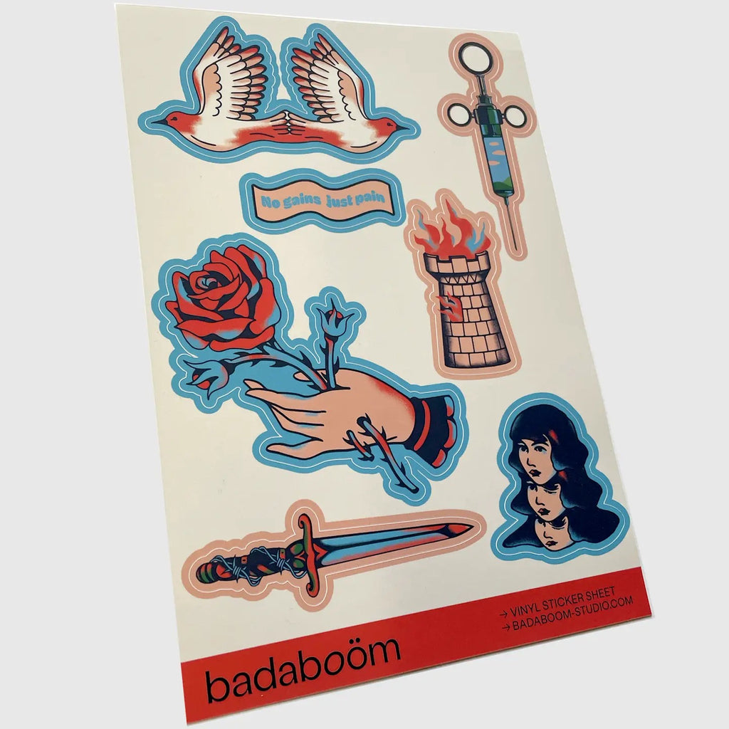 No Gains, Just Pain Sticker Sheet