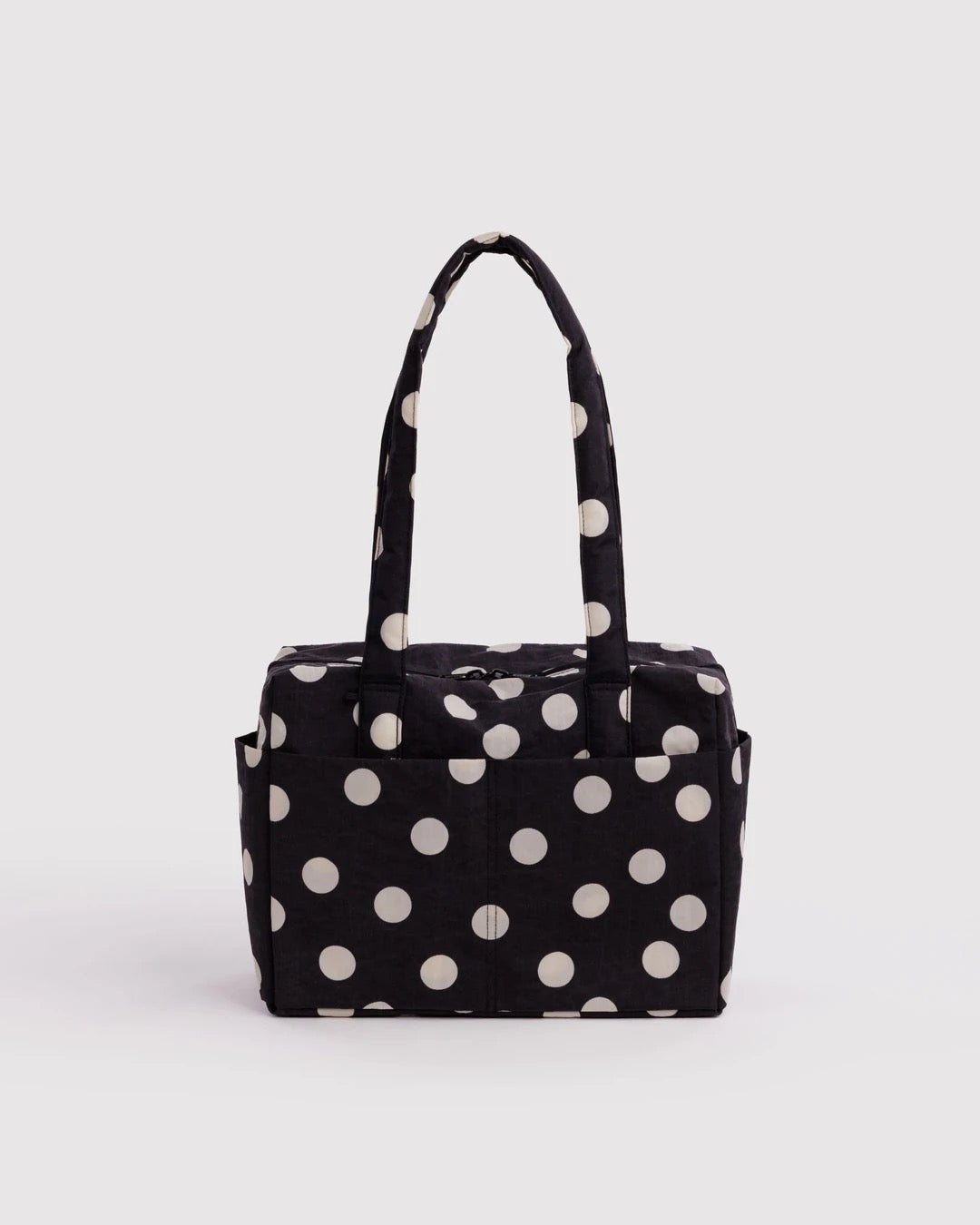 Everyday Cloud Bag - Black & Cream Polka Dot