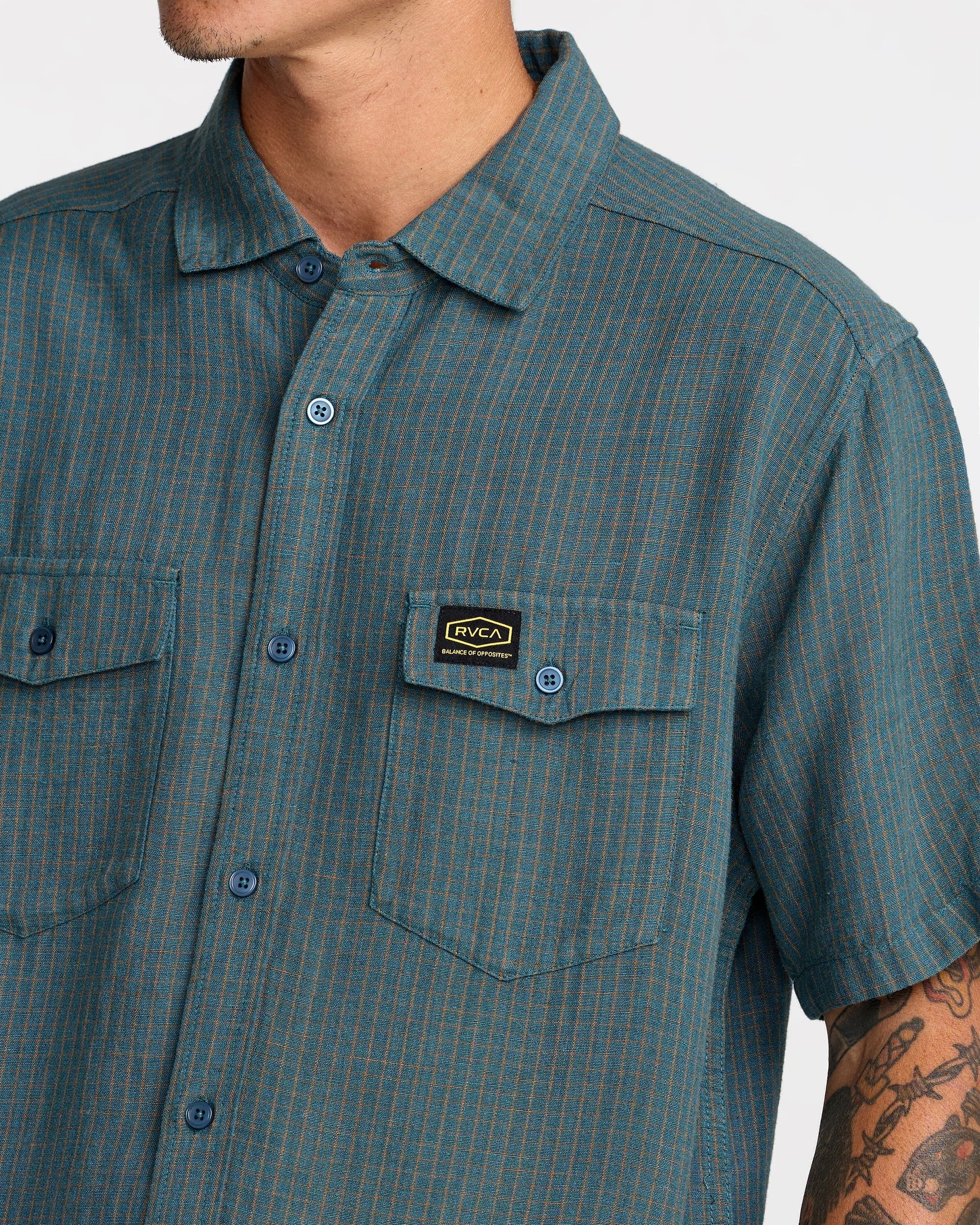 Dayshift Plaid Short Sleeve - Duck Blue