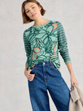 Clara Long Sleeve Tee - Teal Print