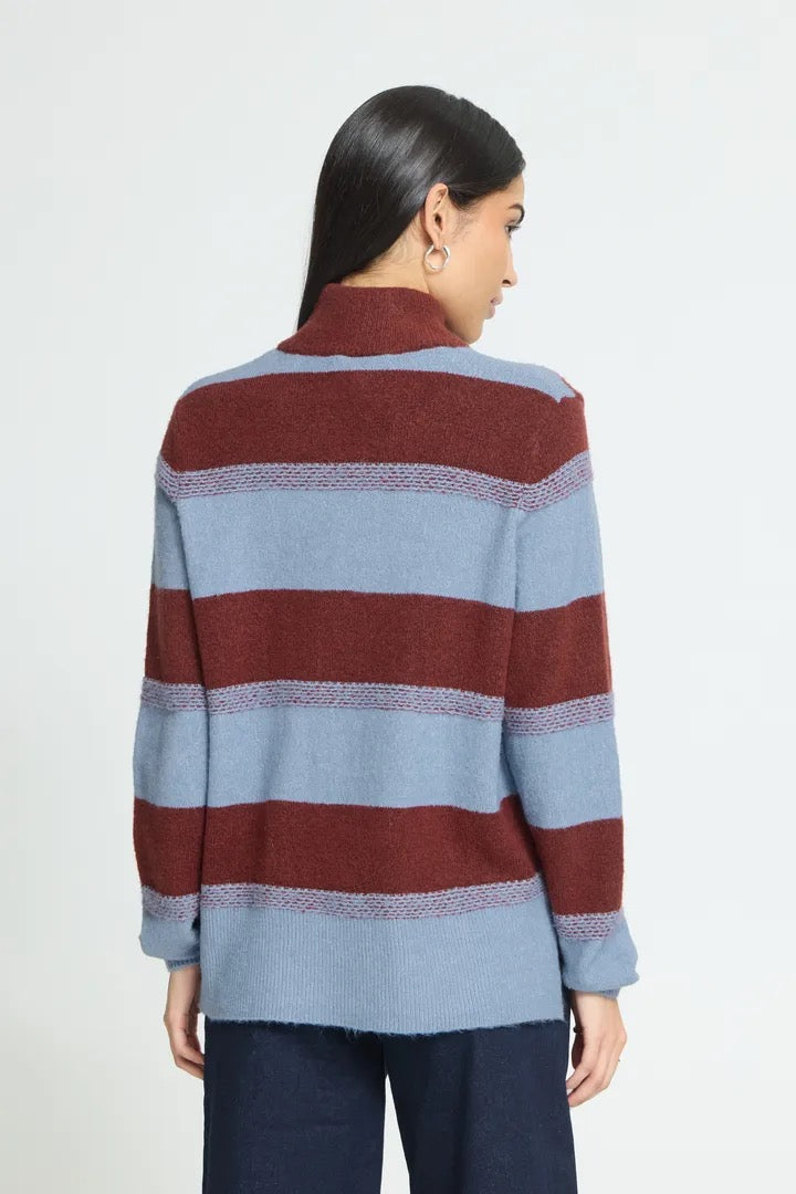 Edeen Pullover 4 - Madder Brown Stripe