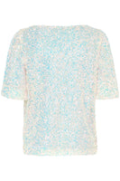 Marelly Short Sleeve Top - Rainbow Sequin