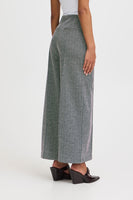 Kate Jacquard Pant 9  - Black/White Herringbone