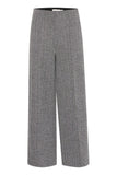 Kate Jacquard Pant 9  - Black/White Herringbone