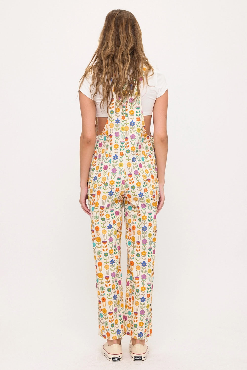 Retro Mod Floral Overalls