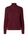 Olga Structured High Neck Jumper - Tawny Port