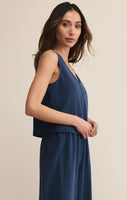 Solace Jersey Denim Top - Indigo