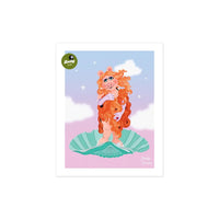 Birth Of A Goddess Piggy Portrait Print