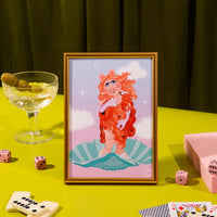 Birth Of A Goddess Piggy Portrait Print