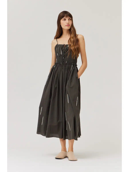 Printed Summer Midi Dress - Kombu