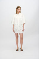Ines Short Sleeve Lace Shirt - Coco Milk
