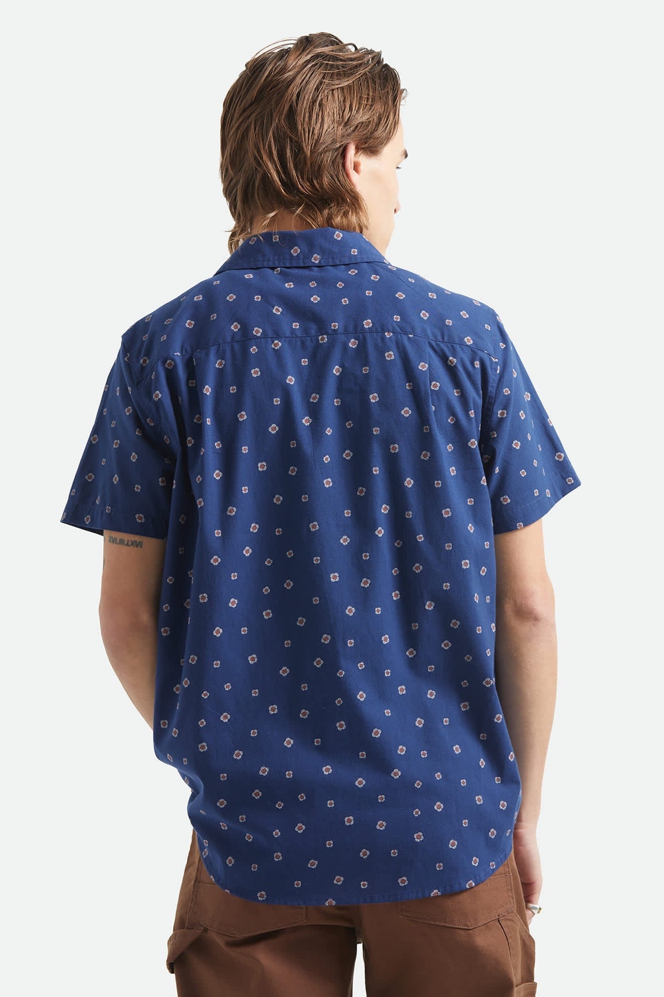 Charter Print Short Sleeve Woven - Midnight Blue Geo