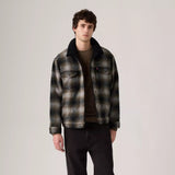 Relaxed Fit Sherpa Plaid Trucker Jacket - James Plaid Paloma