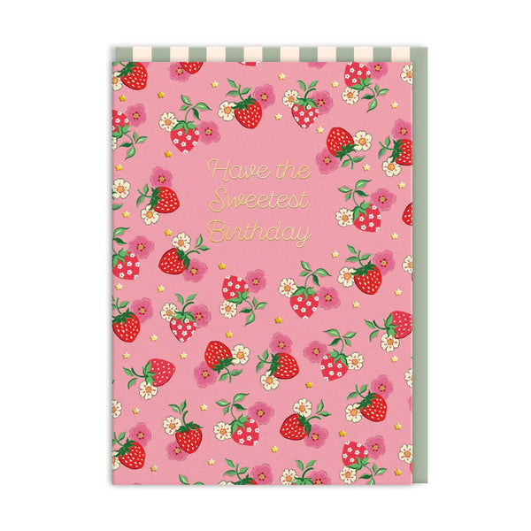 Sweetest Birthday Strawberry Greeting Card