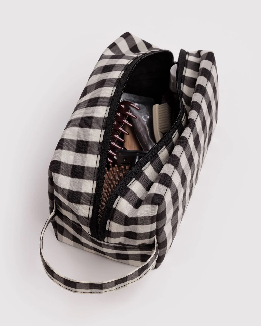 Dopp Kit - Black & Cream Gingham