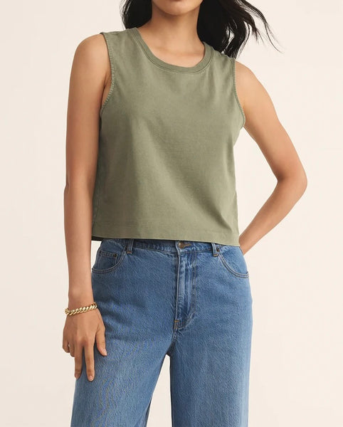 Sloane Jersey Muscle Tank - Avocado
