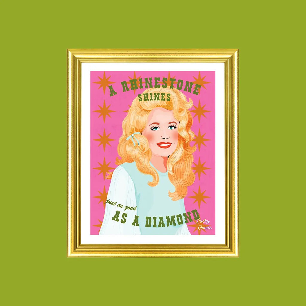 Dolly Inspired Country Queen Rhinestones Portrait Print