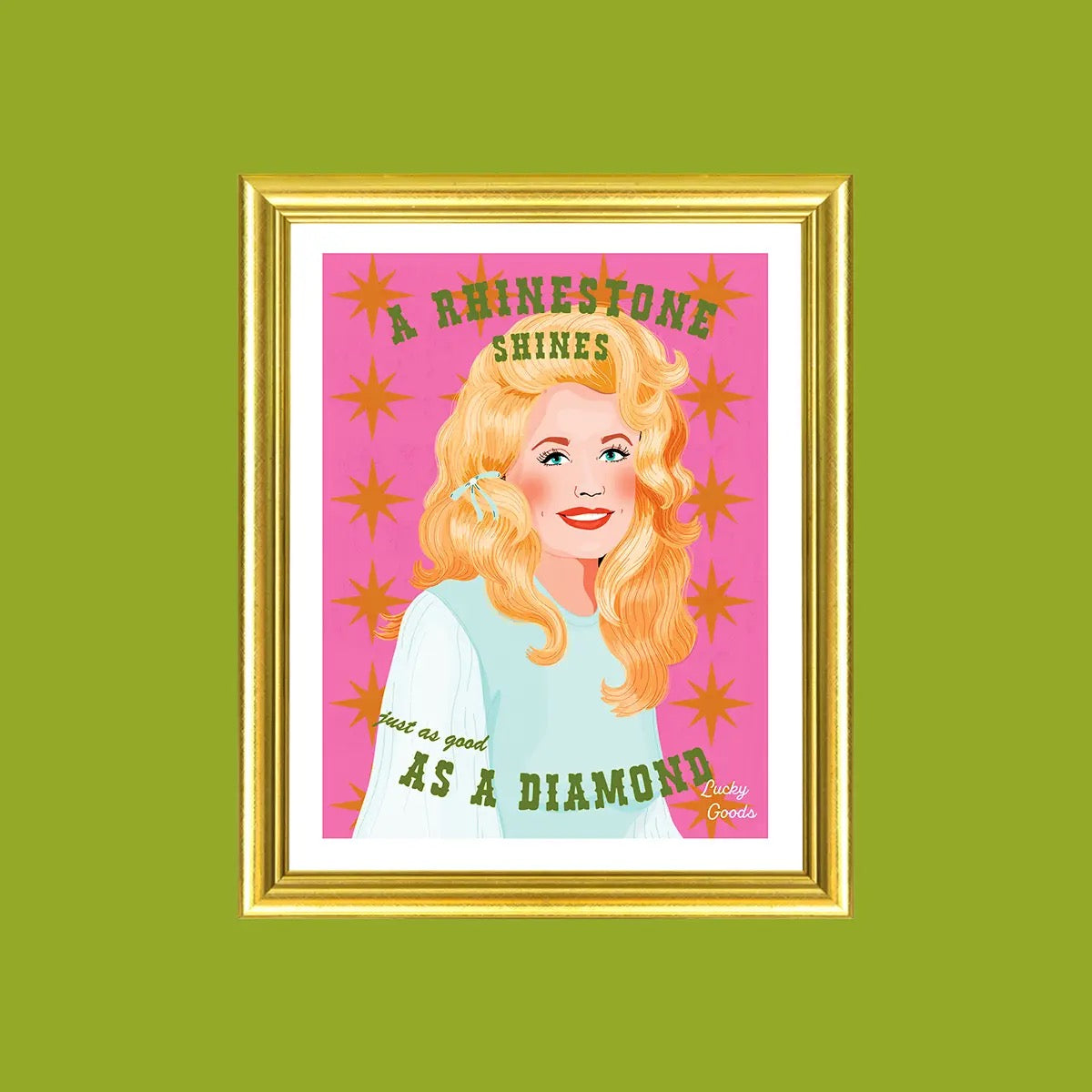 Dolly Inspired Country Queen Rhinestones Portrait Print