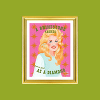 Dolly Inspired Country Queen Rhinestones Portrait Print