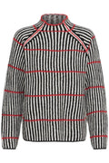 Kamara Stripes Jumper - Black/White/Salsa