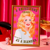 Dolly Inspired Country Queen Rhinestones Portrait Print
