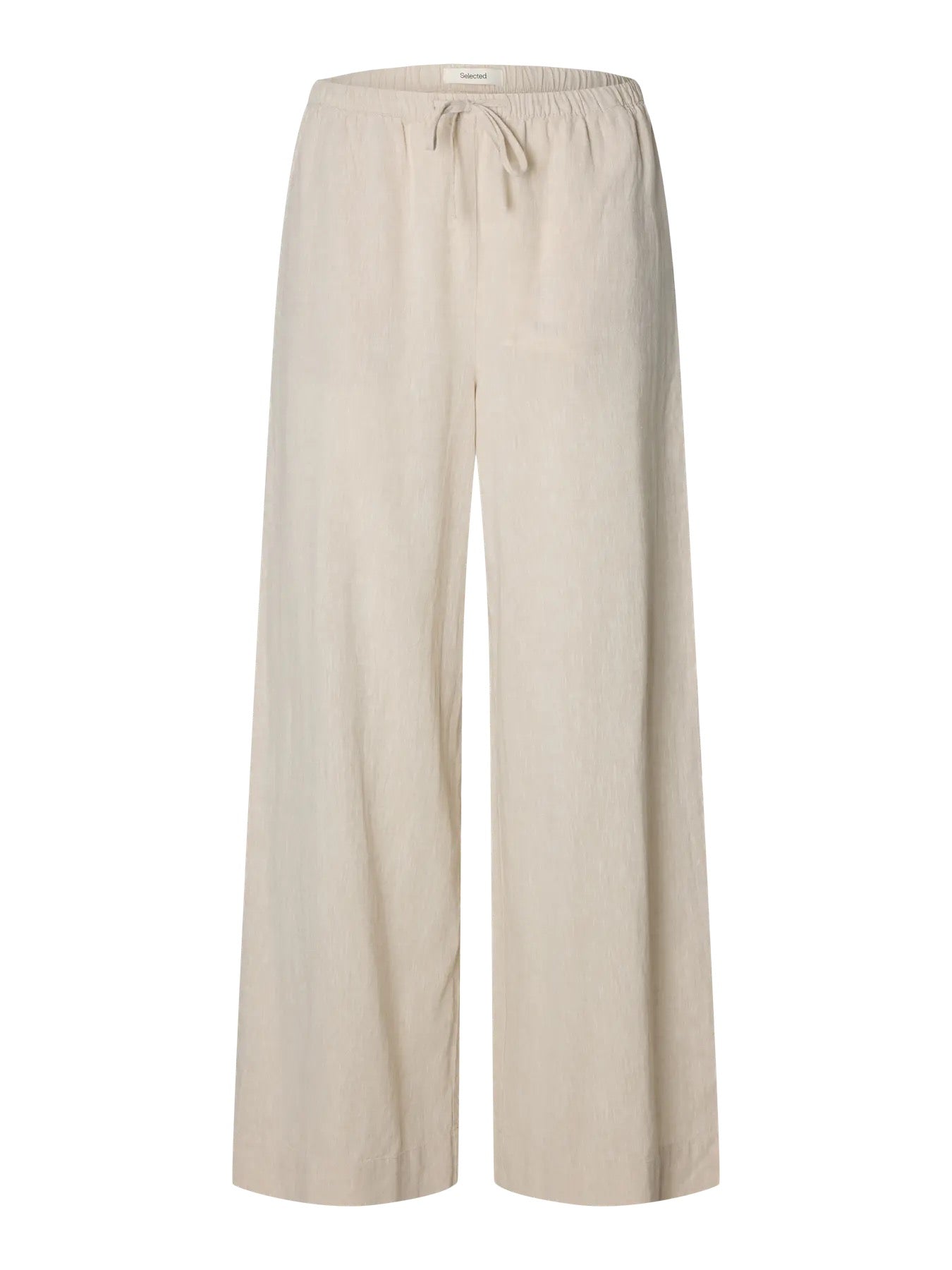 Luisa Wide Linen Blend Pant - Sandshell