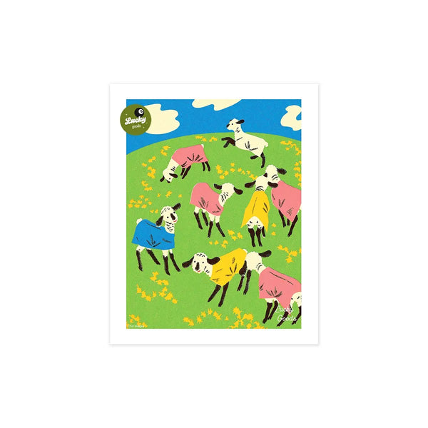 Goats In T Shirts Party Portrait Print