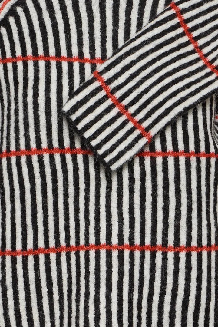 Kamara Stripes Jumper - Black/White/Salsa