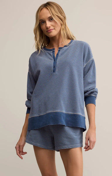 Apollo Knit Denim Striped Sweatshirt