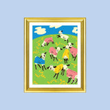 Goats In T Shirts Party Portrait Print