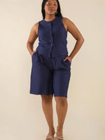 Noah Pinstripe Long Shorts