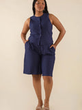 Noah Pinstripe Long Shorts