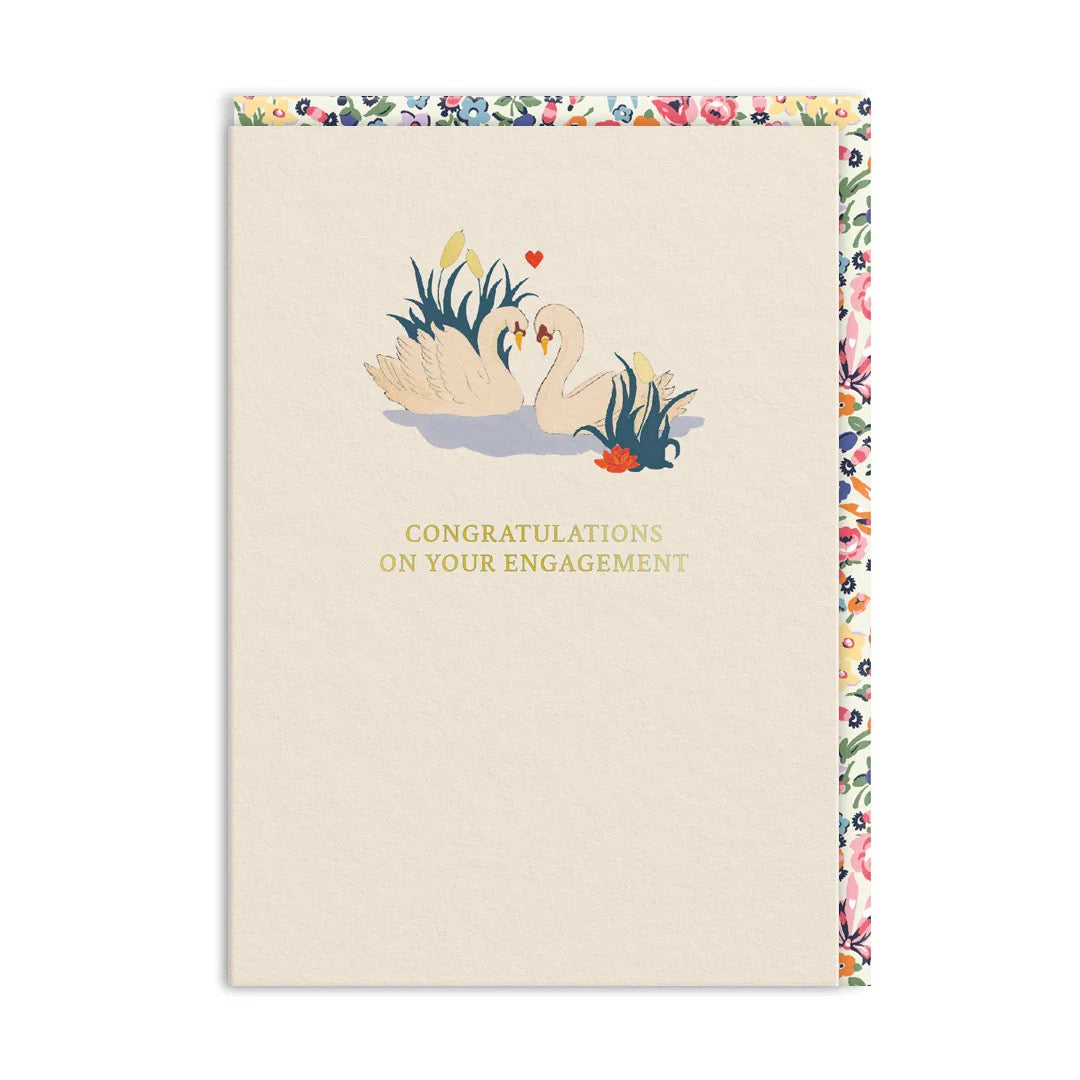 Engagement Swans Greeting Card