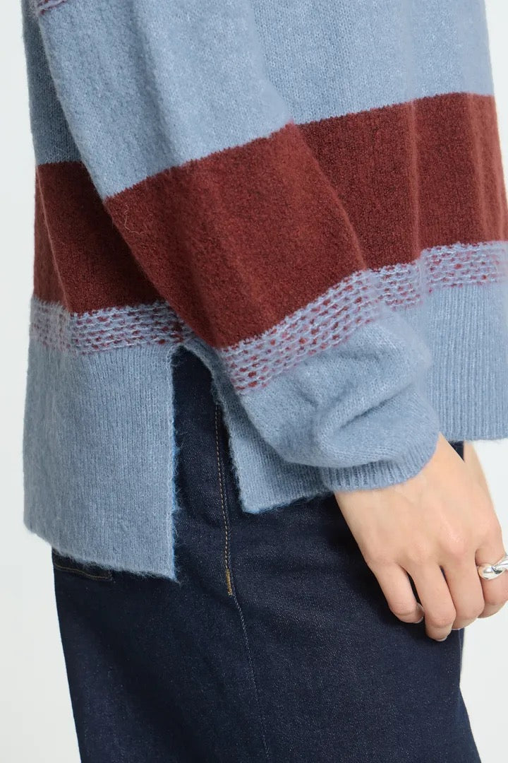 Edeen Pullover 4 - Madder Brown Stripe