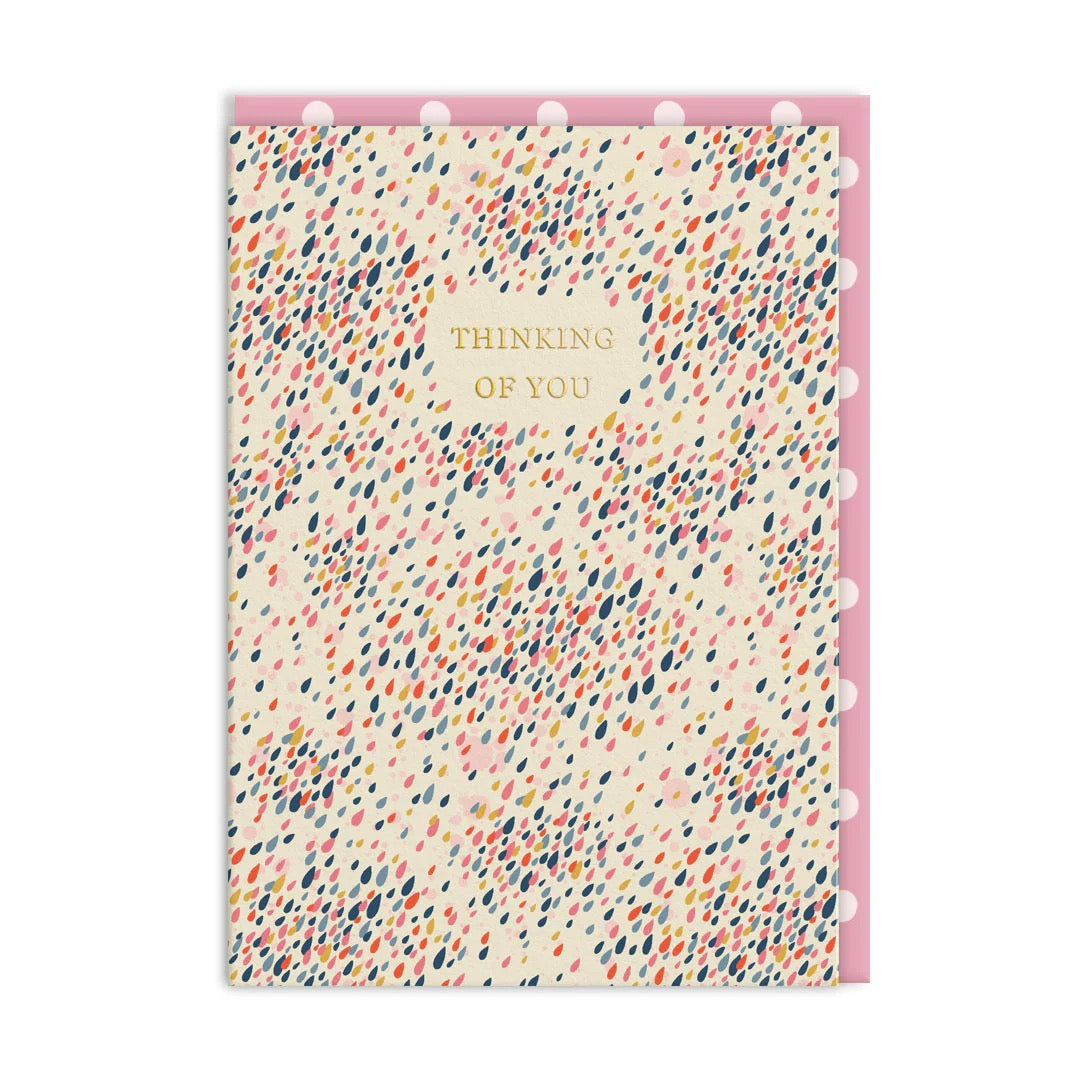 Thinking Of You Raindrops Greeting Card