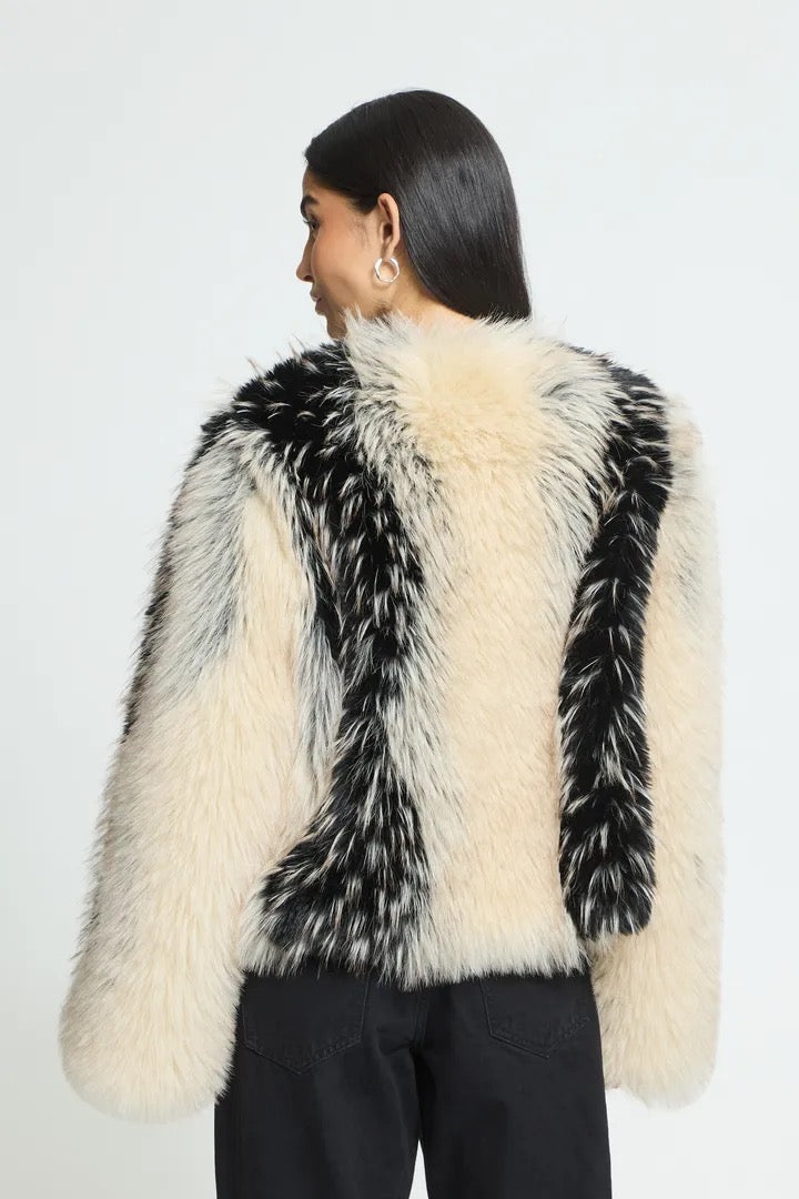 Flaxa Jacket - Spotted Faux Fur