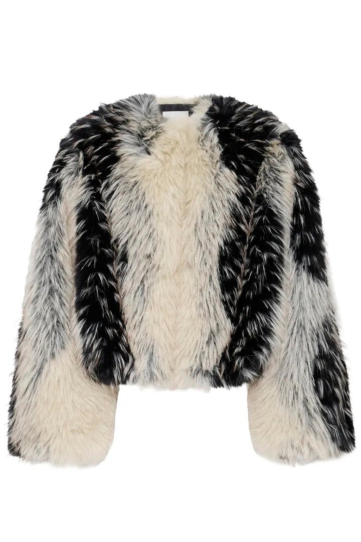 Flaxa Jacket - Spotted Faux Fur