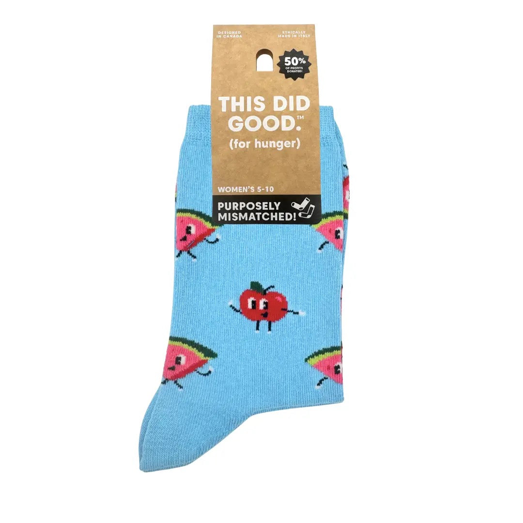 Happy Food This Did Good Mismatched Sock