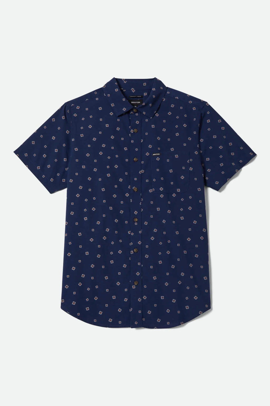 Charter Print Short Sleeve Woven - Midnight Blue Geo
